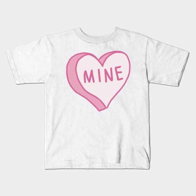 Mine Candy Heart Kids T-Shirt by ROLLIE MC SCROLLIE